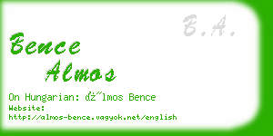 bence almos business card